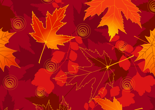水面の紅葉赤 秋 Backdrop
