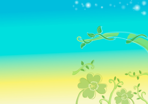 青い星空と植物、POPな背景