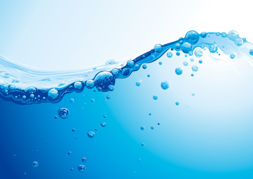 水の曲線、泡、青、波、ウェーブ、水