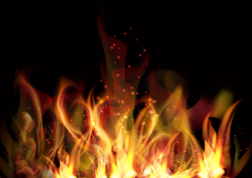 CG的な炎のイメージ、火、炎