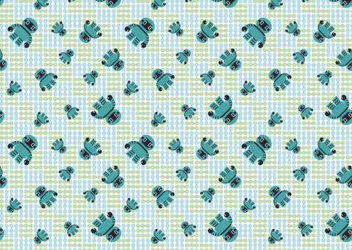 青緑のロボット柄 かわいい柄 Backdrop